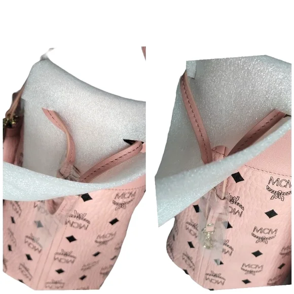 🔥SOLD🔥 🆕️🪷MCM🪷 MDSoft Pink Aren Shopper Tote Bag w/ Matching Pouch Clutch - Picture 10 of 17